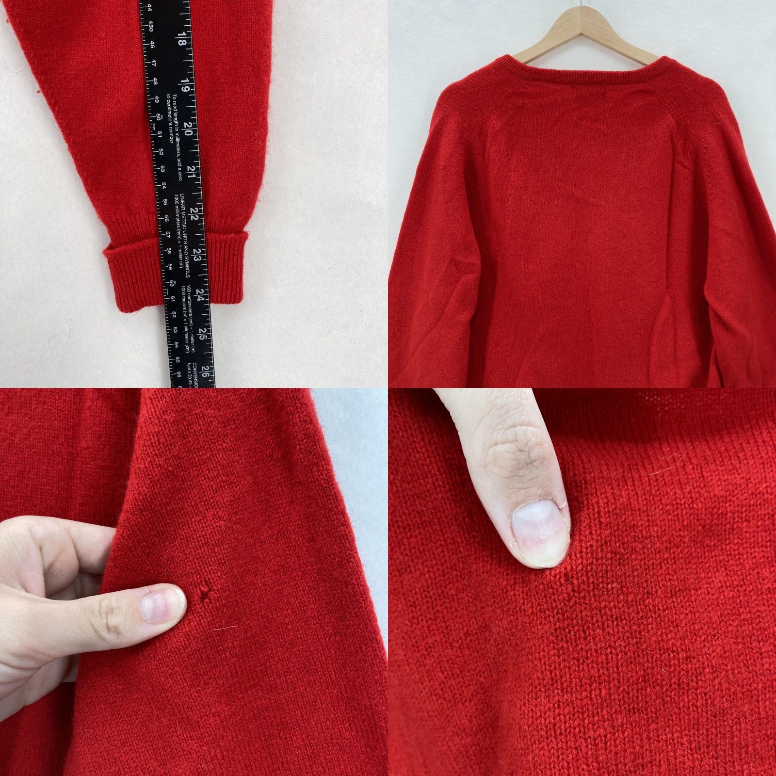 Lands' End VINTAGE Lands' End Sweater Mens Large Red V-Neck 100% Lambswool Pullover England Size US L / EU 52-54 / 3 - 8 Thumbnail