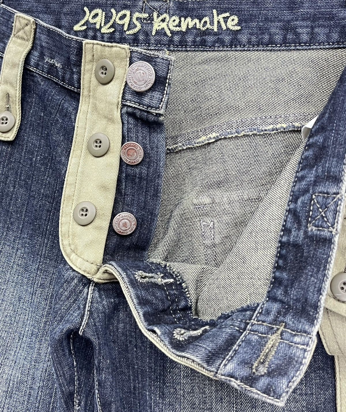291295=Homme 291295=Homme Multi Pocket Flare Jeans Y2K Techwear Size US 32 / EU 48 - 12 Thumbnail