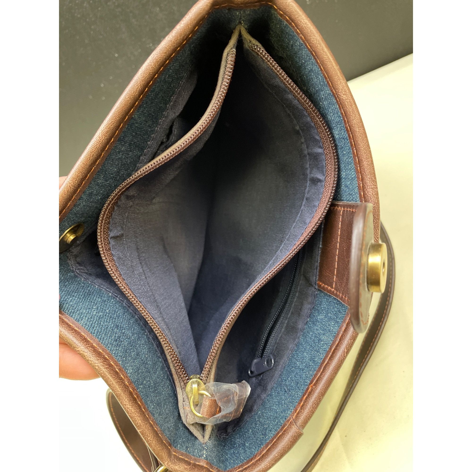 Relic Relic Women's Blue Denim Embroidered Cross Body Bag/ Purse S Size ONE SIZE - 8 Thumbnail