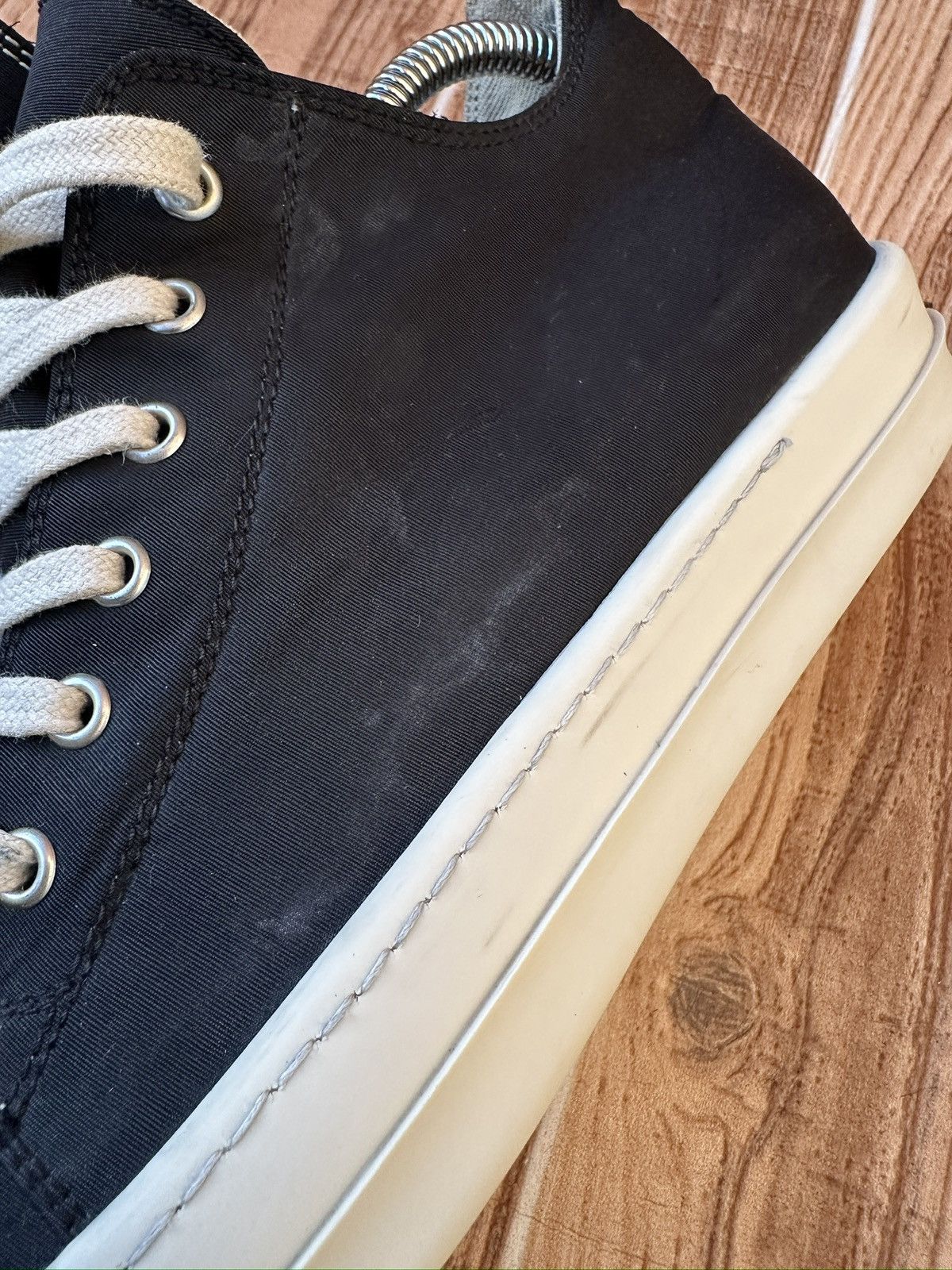 Rick Owens Rick Owens DRKSHDW Nylon Ramones Two Tone Stitch Lowtops Size US 8.5 / EU 41-42 - 8 Thumbnail