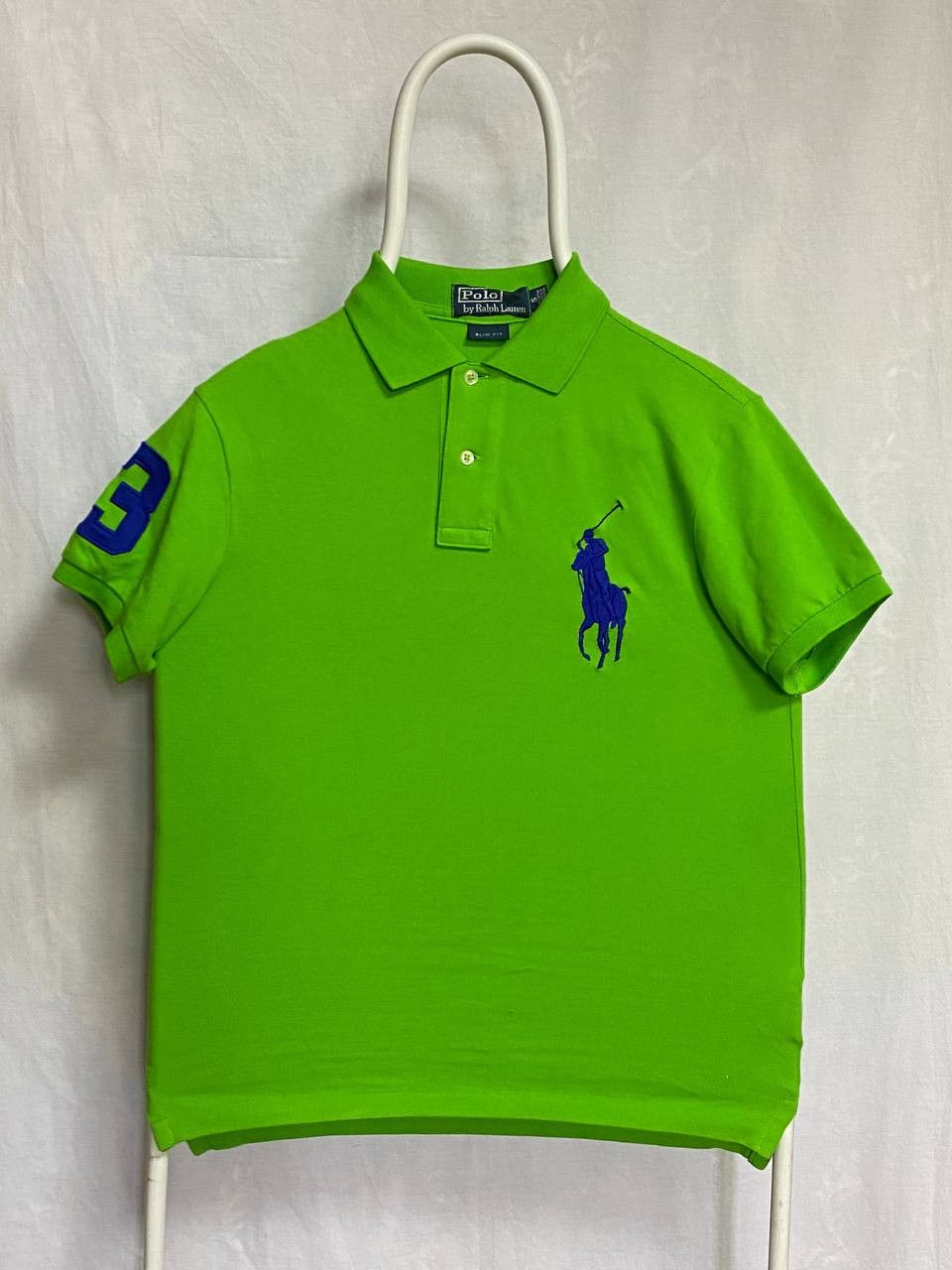 👕 Polo Ralph Lauren Polo – Neon Green Royal Blue Accents