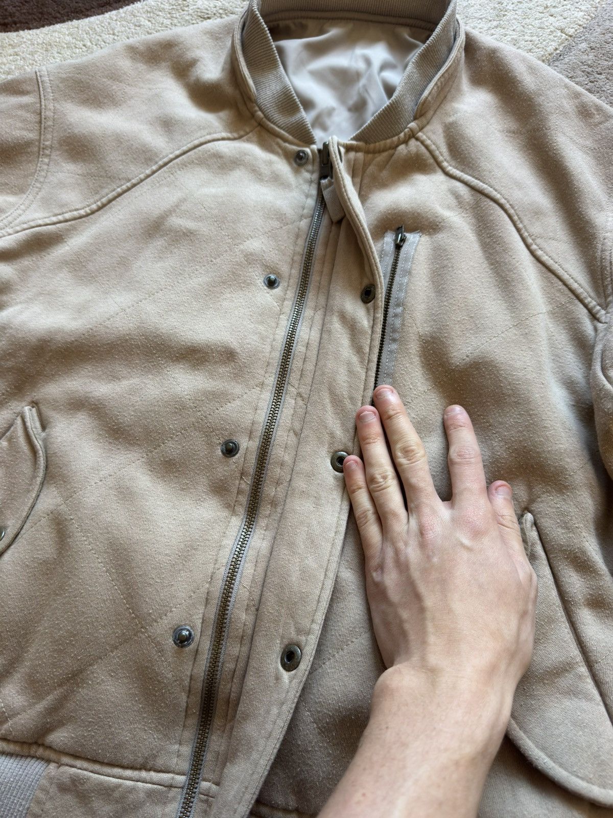 Nike Nike Vintage Bomber Jacket 2 in 1 Reversible Beige Boxy Size US M / EU 48-50 / 2 - 2 Thumbnail
