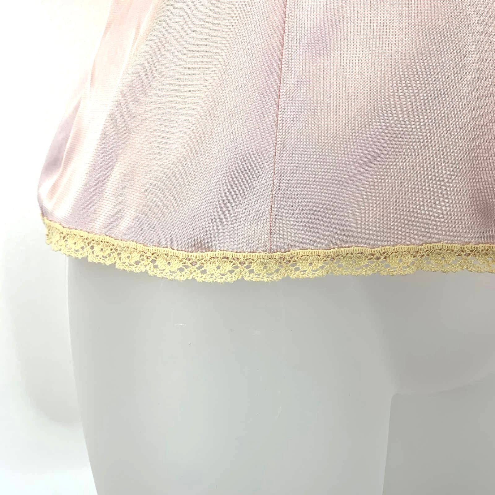 Vintage Vintage 70s Flair Satin Lace Camisole Lingerie Lace Trim Size S / US 4 / IT 40 - 10 Thumbnail