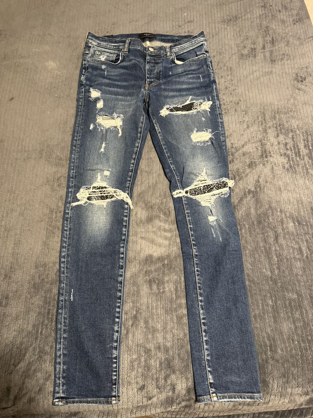 AMIRI Denim Jeans Size 34 -Distressed Patched Jeans #3309