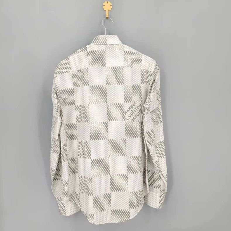 Louis Vuitton Louis Vuitton Pfeiffer Pearl Checker Shirt Size US M / EU 48-50 / 2 - 2 Thumbnail