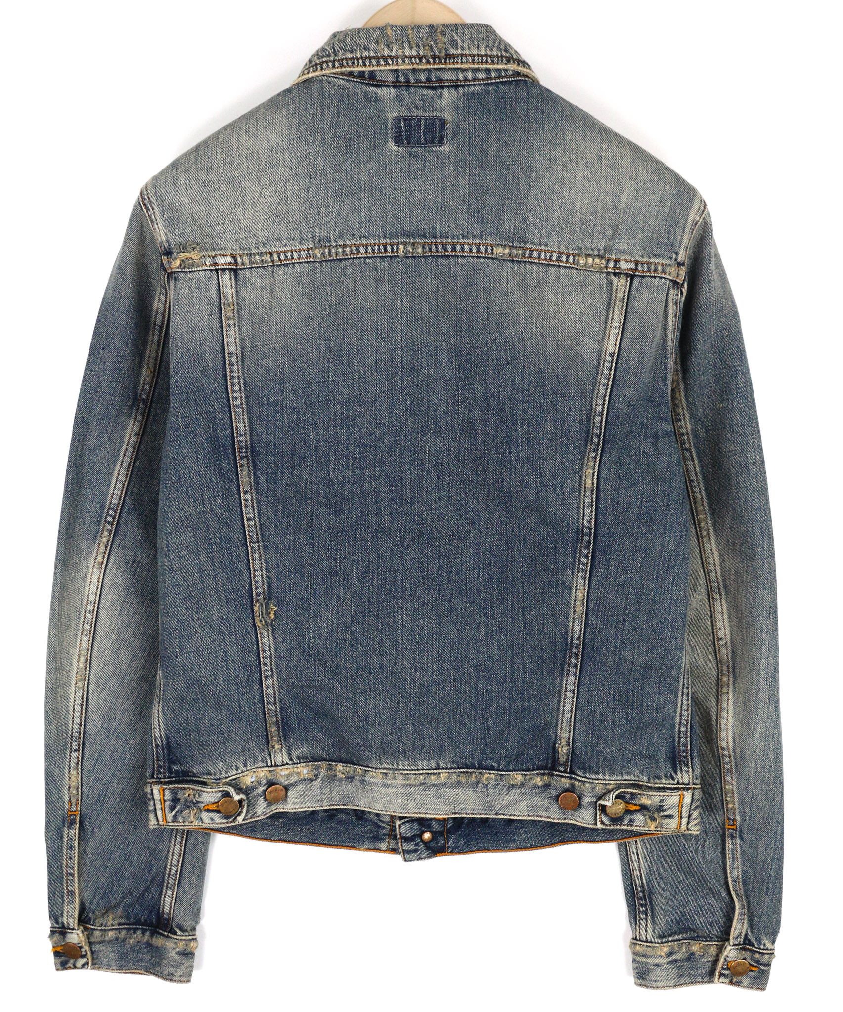 Nudie Jeans BILLY M Shimmering Indigo Washed Denim Polo Jacket 82483 Size US M / EU 48-50 / 2 - 2 Thumbnail
