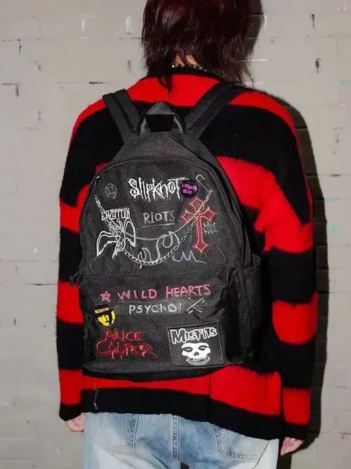 Japanese Brand Rock punk rebellious campus backpack Size ONE SIZE - 2 Thumbnail