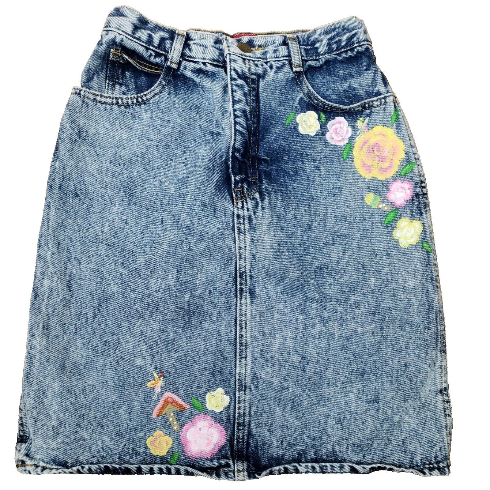 Other Jack Mulqueen Upcycled Denim Skirt Womens 7 80s Acid Wash Ha Size 26" / US 2 / IT 38 - 1 Thumbnail