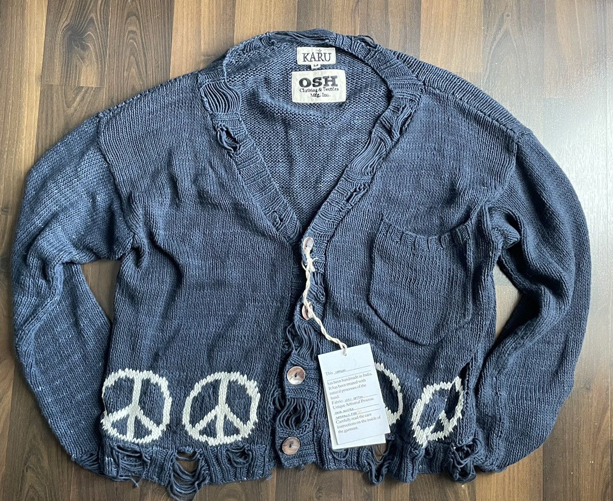 image of Karu Research X Osh Cardigan Size M in Blue, Men's