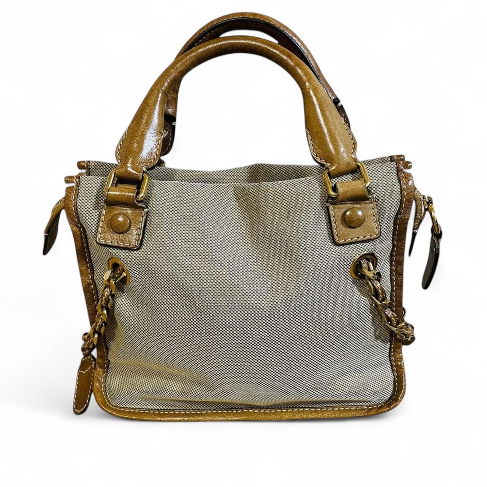 chloma Chloe - Beige and Brown Handbag Leather Size ONE SIZE - 5 Thumbnail
