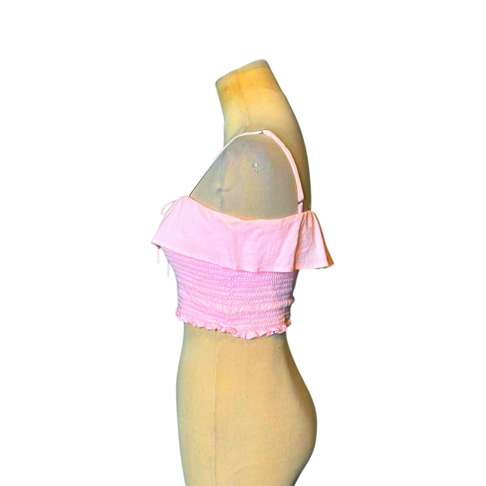 superdown SuperDown pink ruffle smocked crop tank top size Small Size S / US 4 / IT 40 - 6 Thumbnail