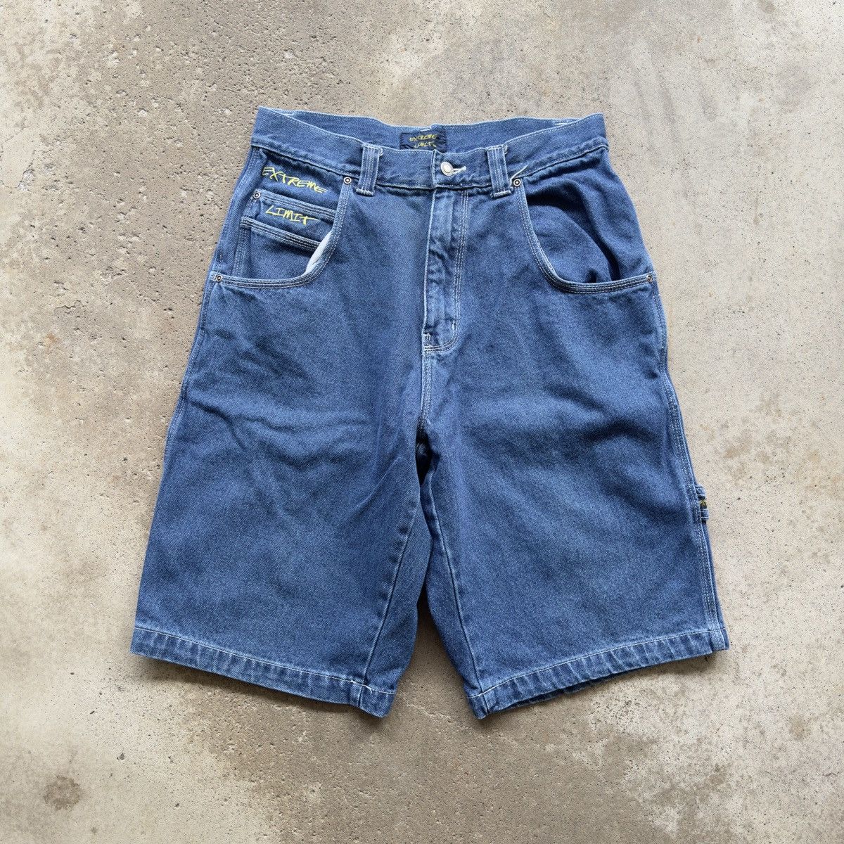 Vintage Y2K Baggy Denim Skater Jean Shorts Jorts Jnco Style Size US 31 - 2 Thumbnail