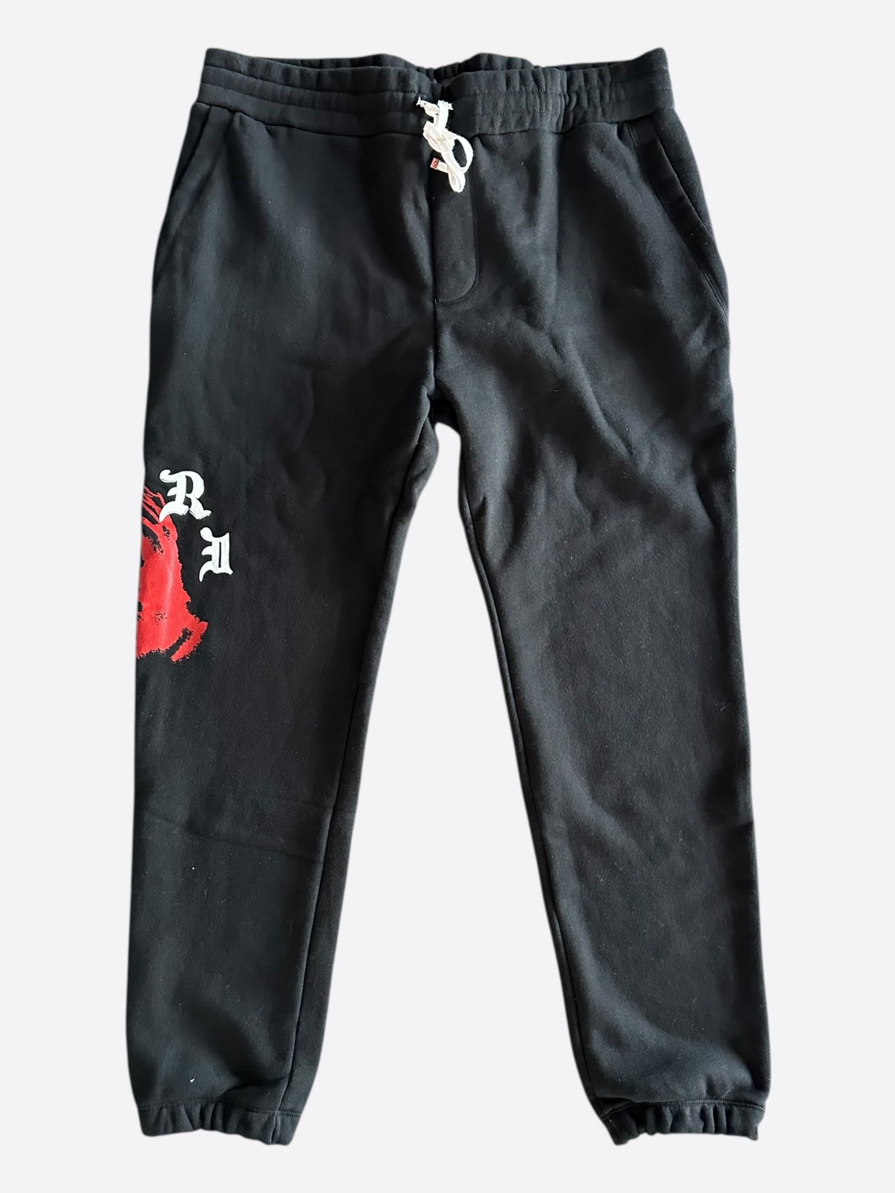 Amiri Amiri Wes Lang Black & Red Solar Kings Logo Sweatpants Size US 30 / EU 46 - 1 Thumbnail