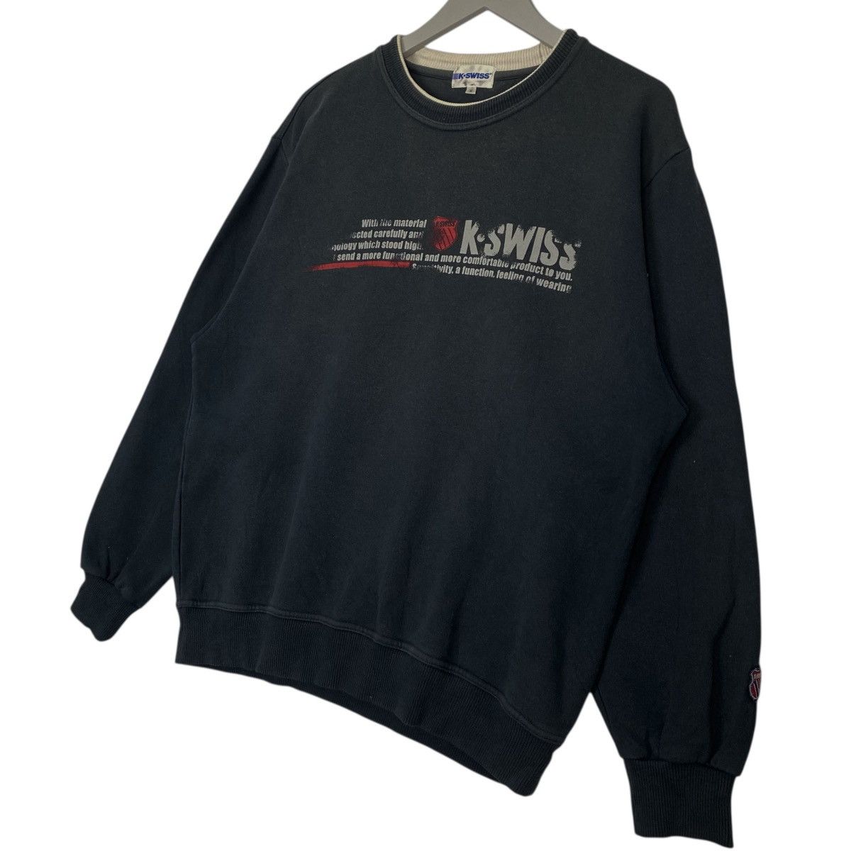 Vintage Vintage K-Swiss Sweatshirt Crewneck Big Logo Black Size M Size US M / EU 48-50 / 2 - 2 Thumbnail