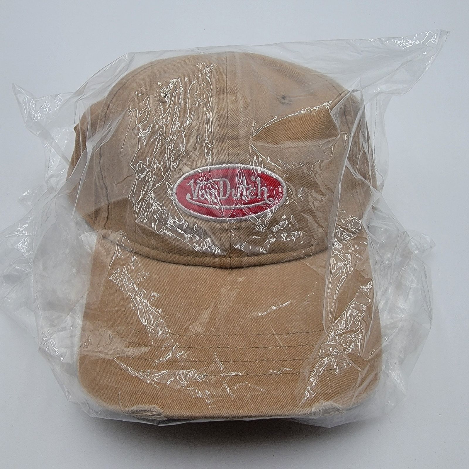 Von Dutch Von Dutch Distressed Denim Adjustable Dad Cap in Beige Size ONE SIZE - 11 Thumbnail