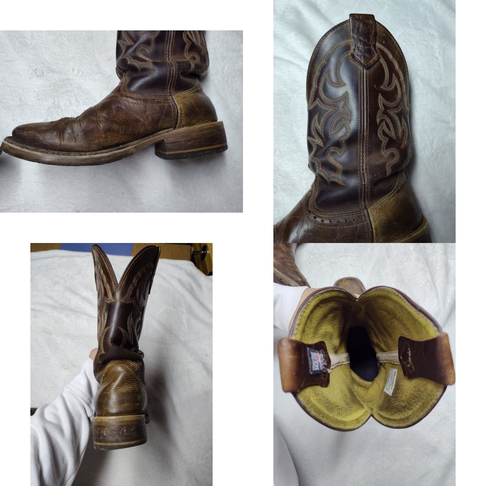 Vintage VINTAGE Double-H Boots Western Boots Men's 8.5D Brown Leather DH4645 Made in USA Square Toe Size US 9 / EU 42 - 8 Thumbnail