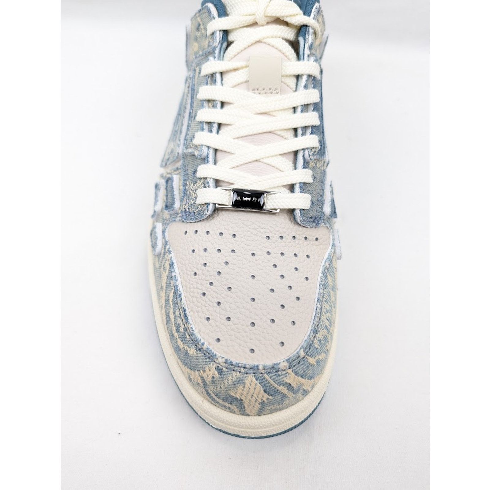 Amiri o1rshd1 Skelton Low-Top Sneakers in Natural/Denim Size US 12 / EU 45 - 6 Thumbnail