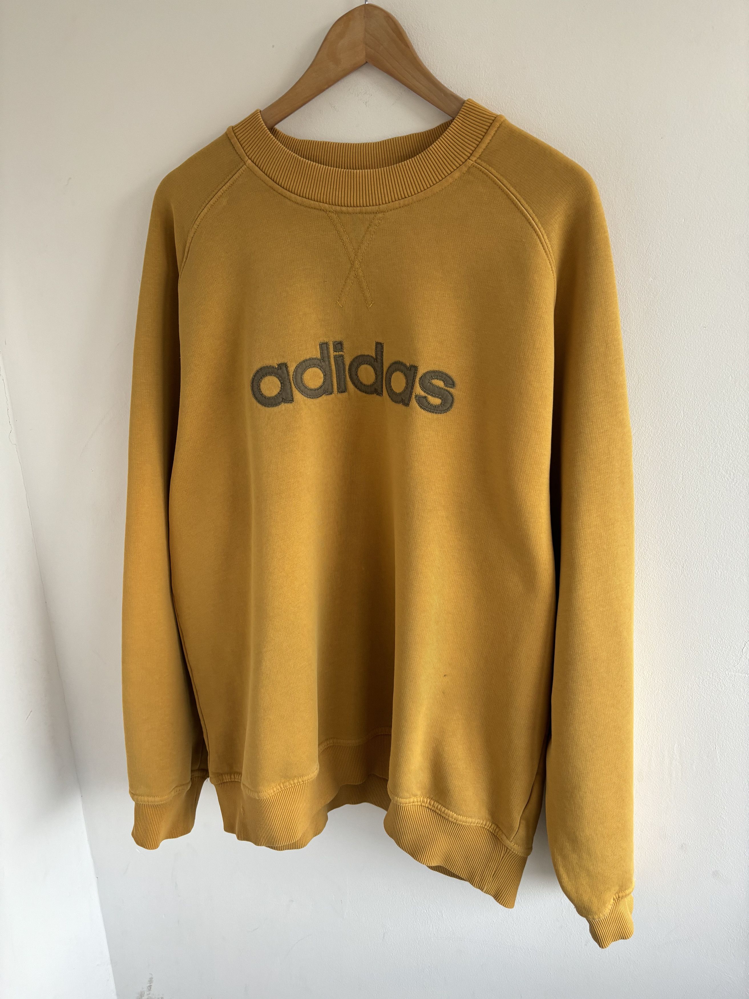 Adidas × Vintage Vintage 00s Adidas Spellout Mustard Insane Sweatshirt Size US L / EU 52-54 / 3 - 2 Thumbnail