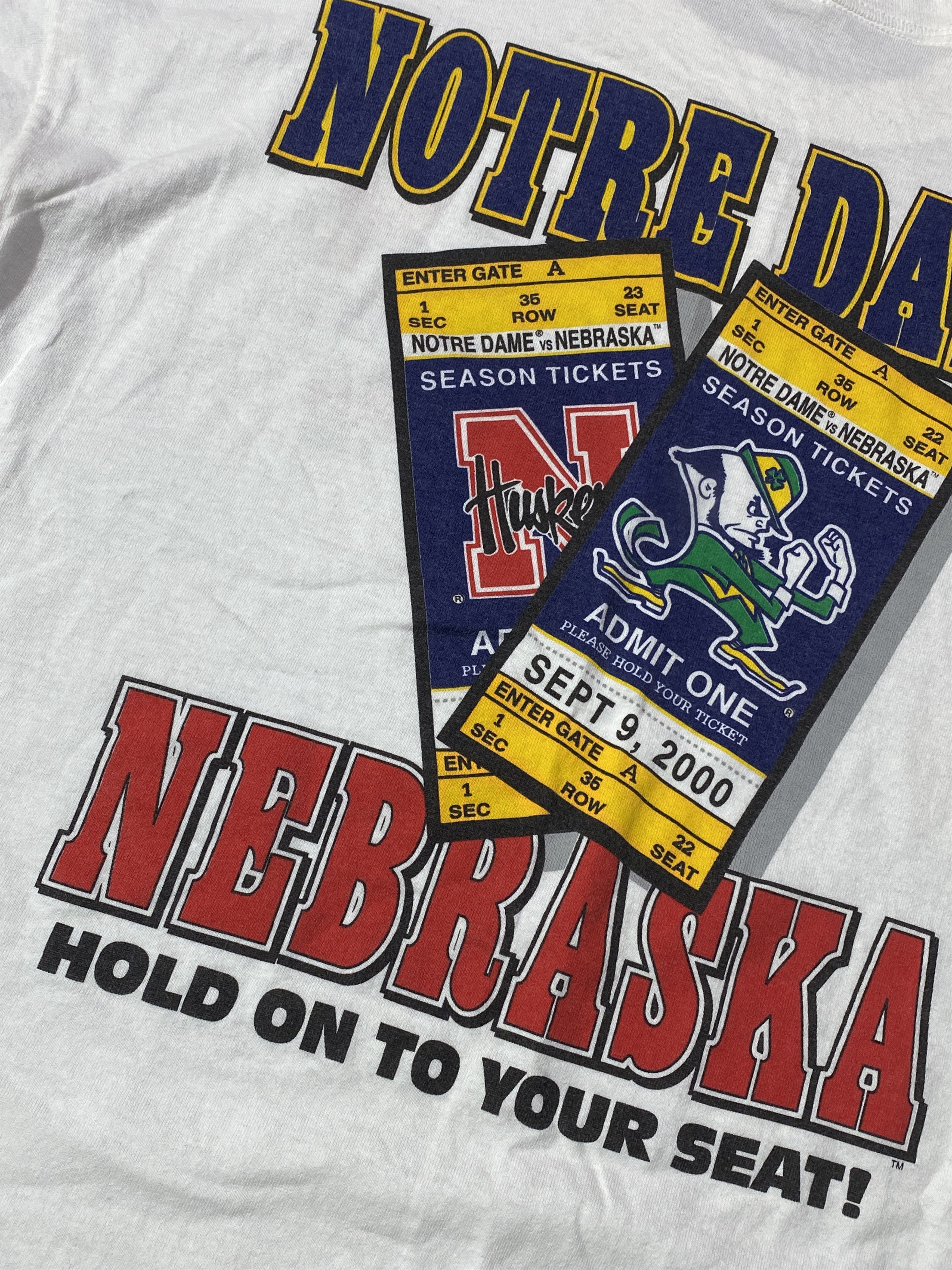 Vintage Vintage 00s Notre Dame vs Nebraska Made in USA T-shirt Size US L / EU 52-54 / 3 - 9 Thumbnail
