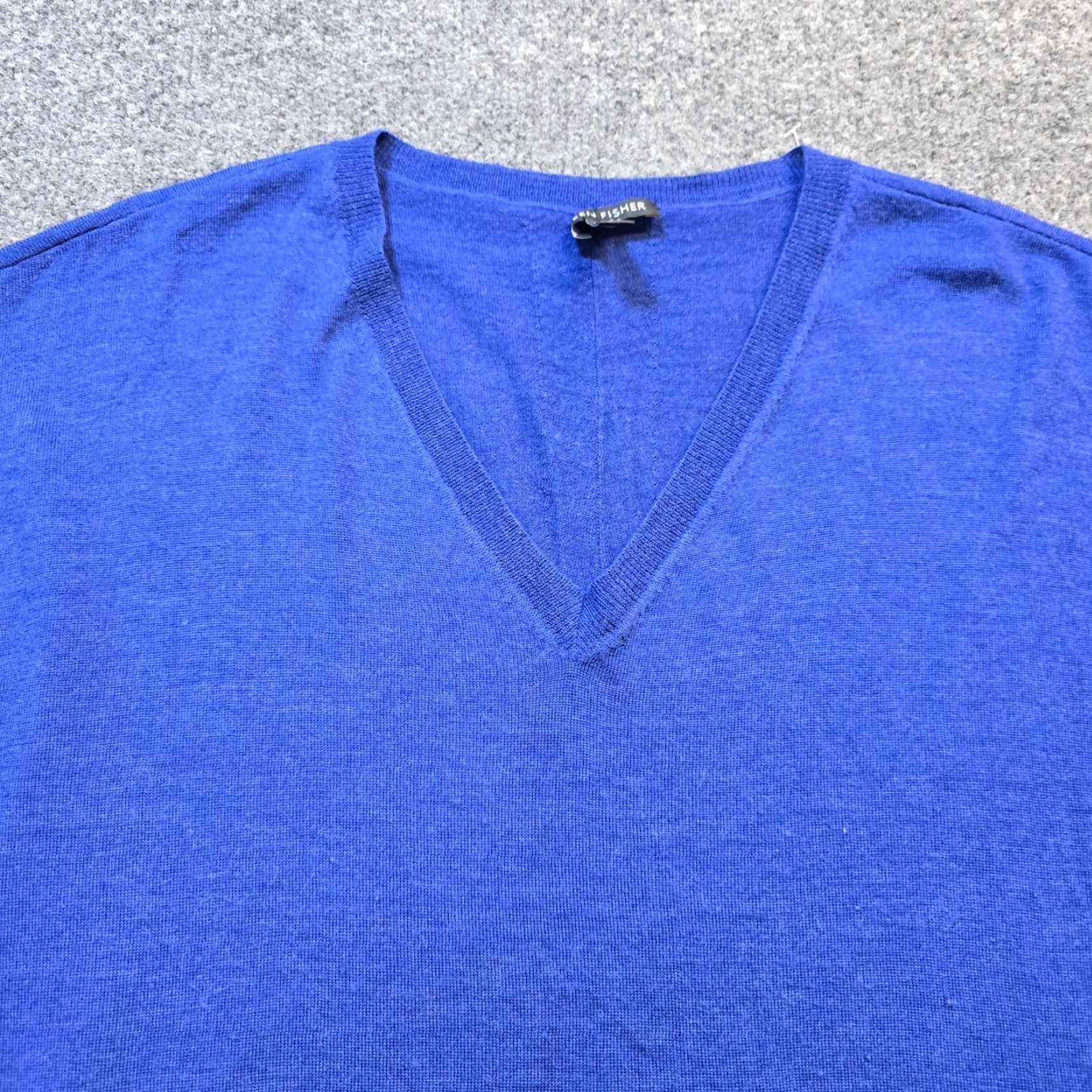Eileen Fisher EILEEN FISHER Sweater Women Small Blue Merino Wool Pockets Boxy Casual Career Knit Pullover Long Sleeve V-Neck Size S / US 4 / IT 40 - 2 Thumbnail