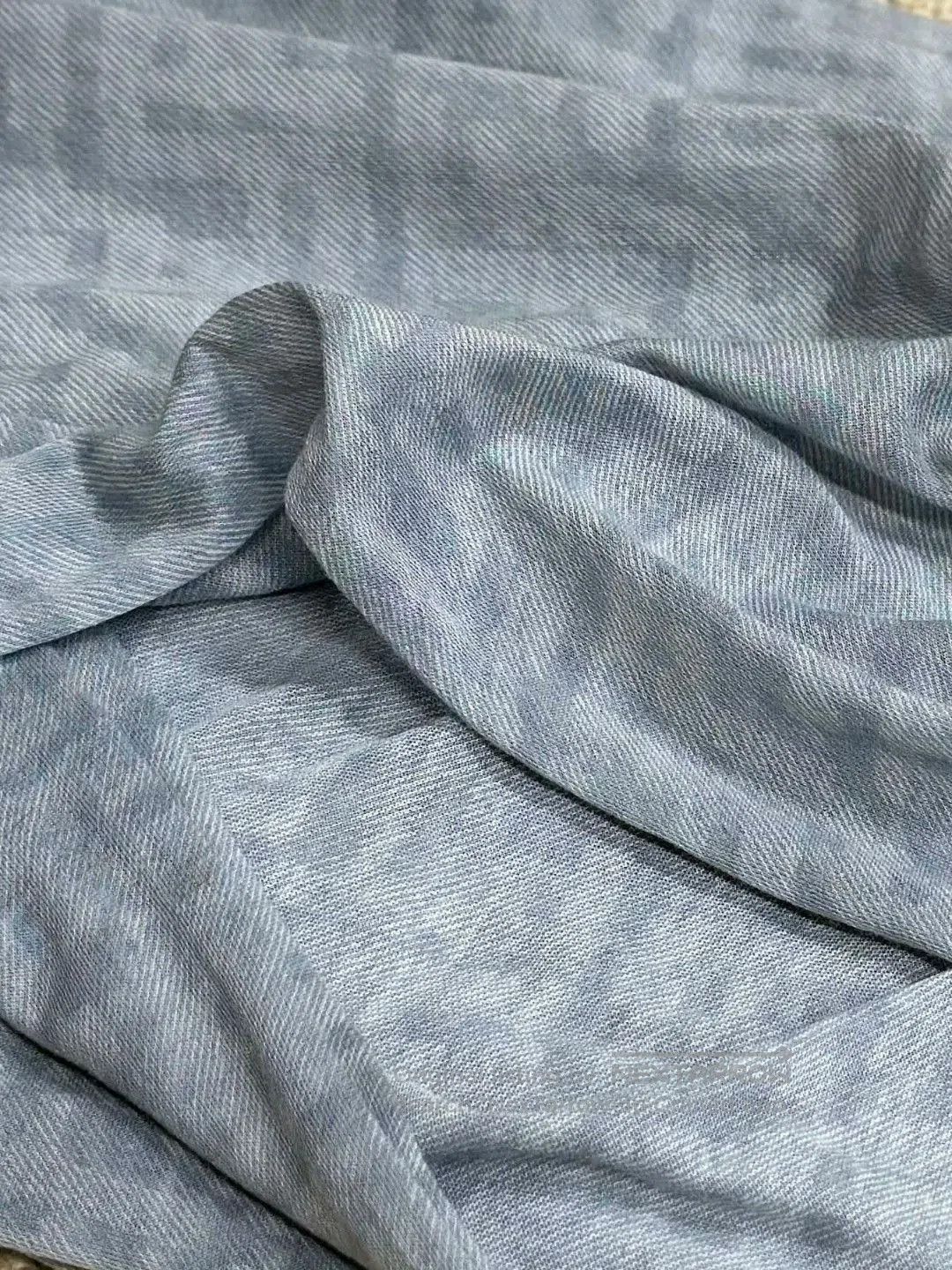 Fendi Fendi Light Blue Jacquard Long Scarf. Size ONE SIZE - 4 Thumbnail