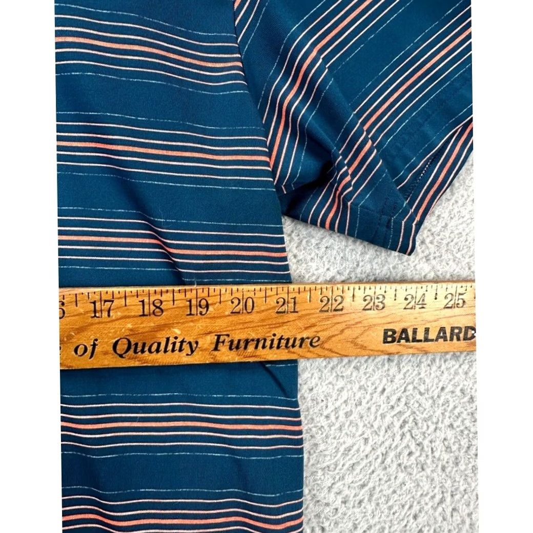 Under Armour Under Armour HeatGear Polo Shirt Mens Large Blue Balanced Stripes Golf Rugby Shirt Size US L / EU 52-54 / 3 - 7 Thumbnail