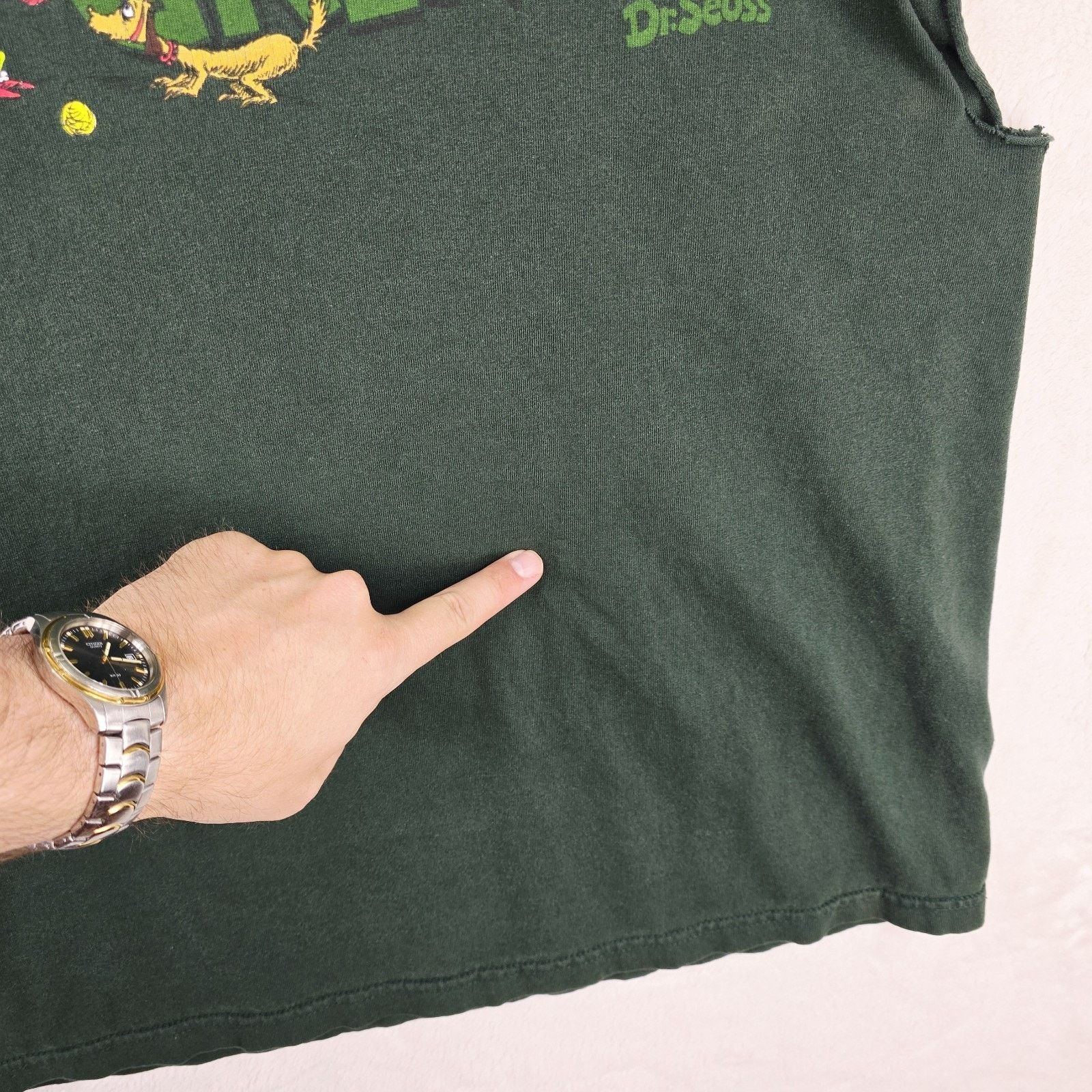 Alstyle Vtg Dr. Seuss The Grinch Shirt XL Green Christmas Chopped Size US XL / EU 56 / 4 - 8 Thumbnail