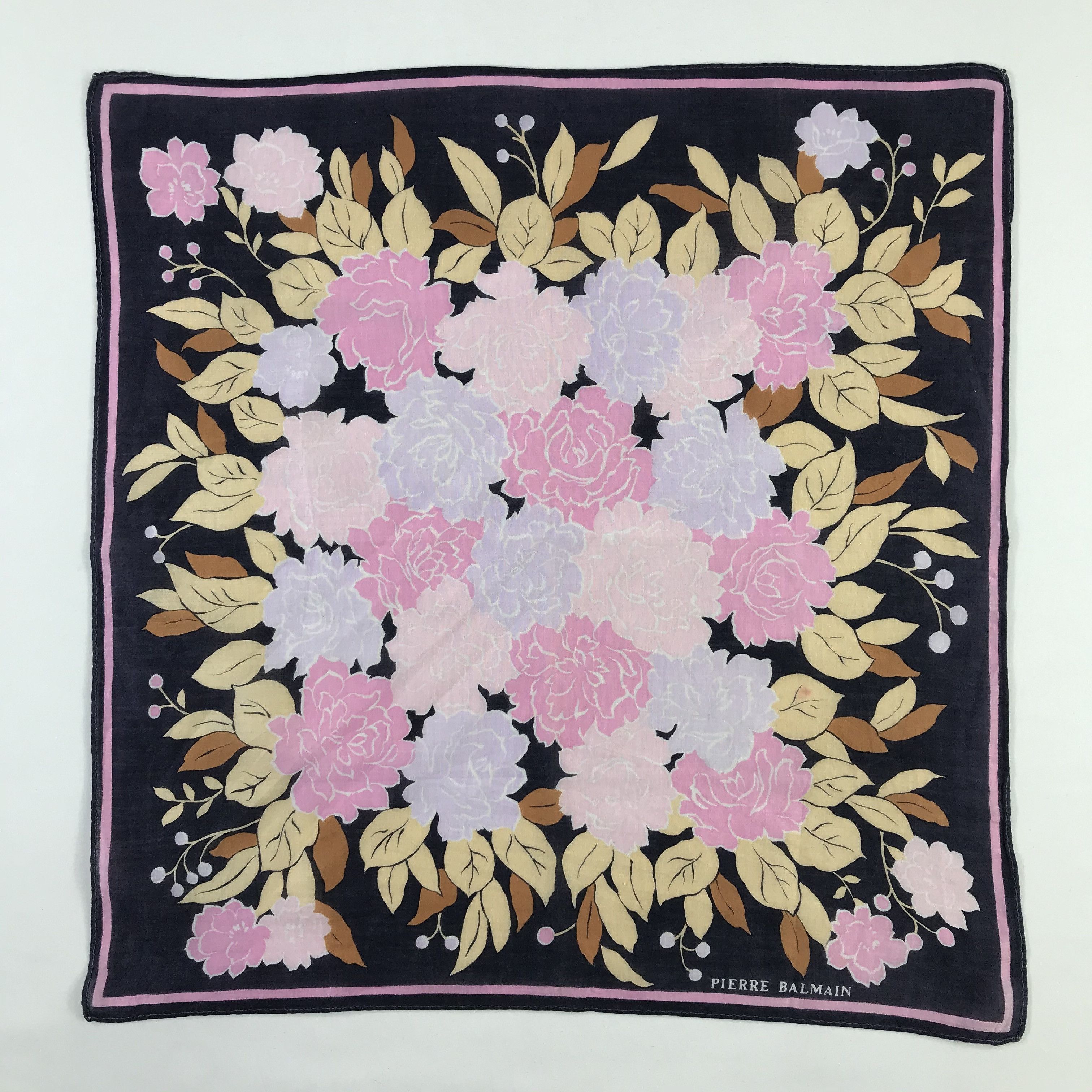 Pierre Balmain × Vintage Pierre Balmain Bandana / Handkerchief / Neckerchief - S968 Size ONE SIZE - 1 Thumbnail