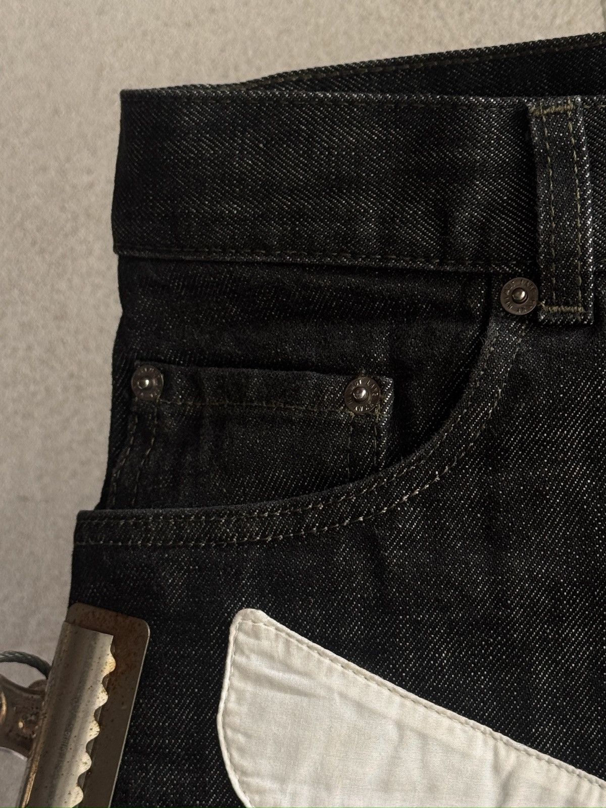 Helmut Lang Helmut Lang “Scissor” S/S 2003 Black Raw Denim Size US 30 / EU 46 - 7 Thumbnail