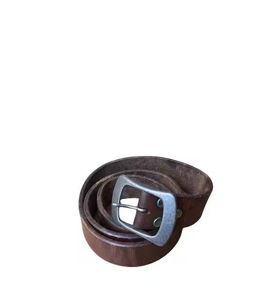 Cowboy Equipment × Leather Vintage Cowboy Fashion Style Leather Buckle Belts Size ONE SIZE - 1 Thumbnail