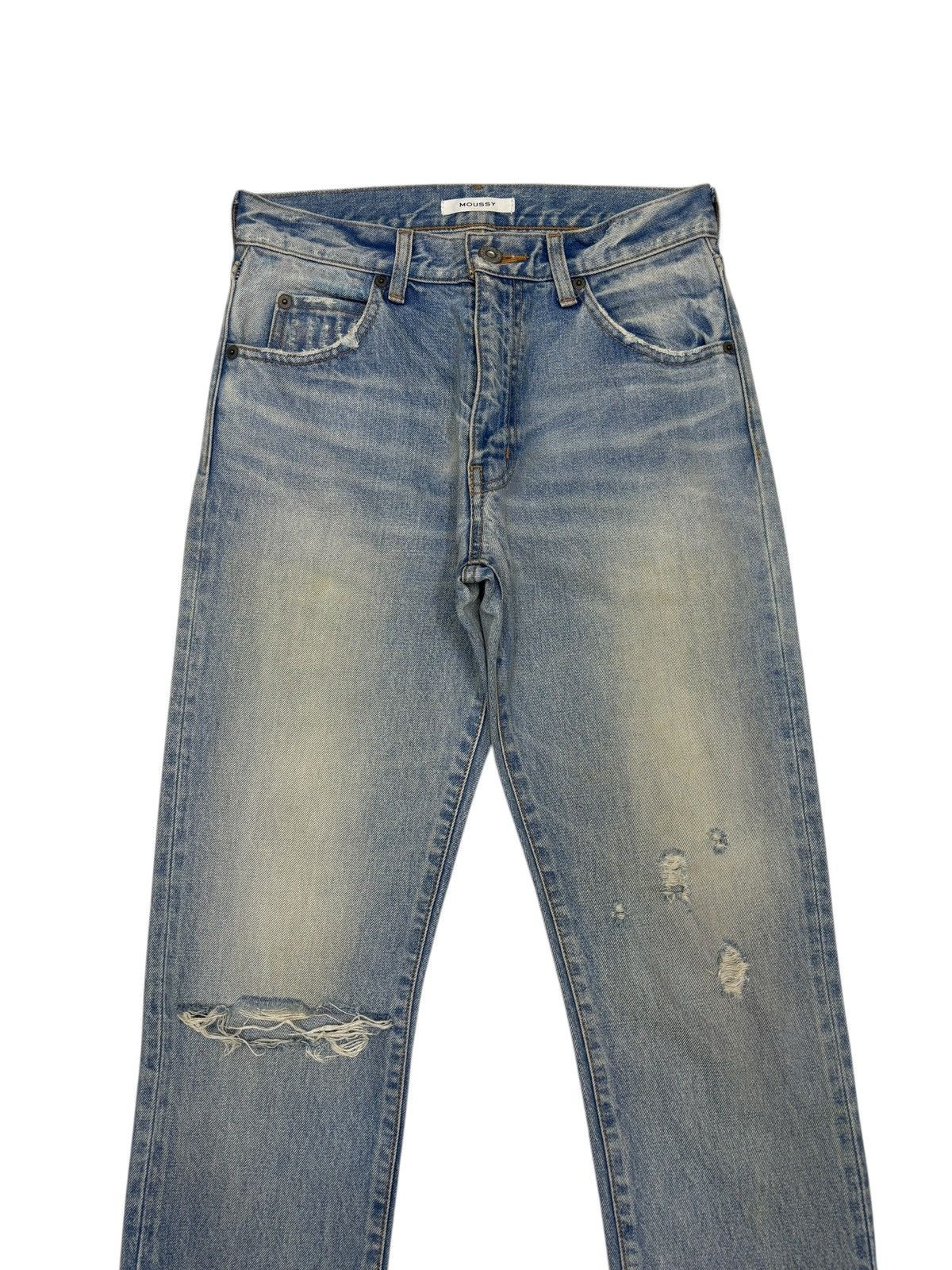 If Six Was Nine Moussy 🇯🇵 Lace Up Distressed Denim Jeans Size 28" / US 6 / IT 42 - 5 Thumbnail