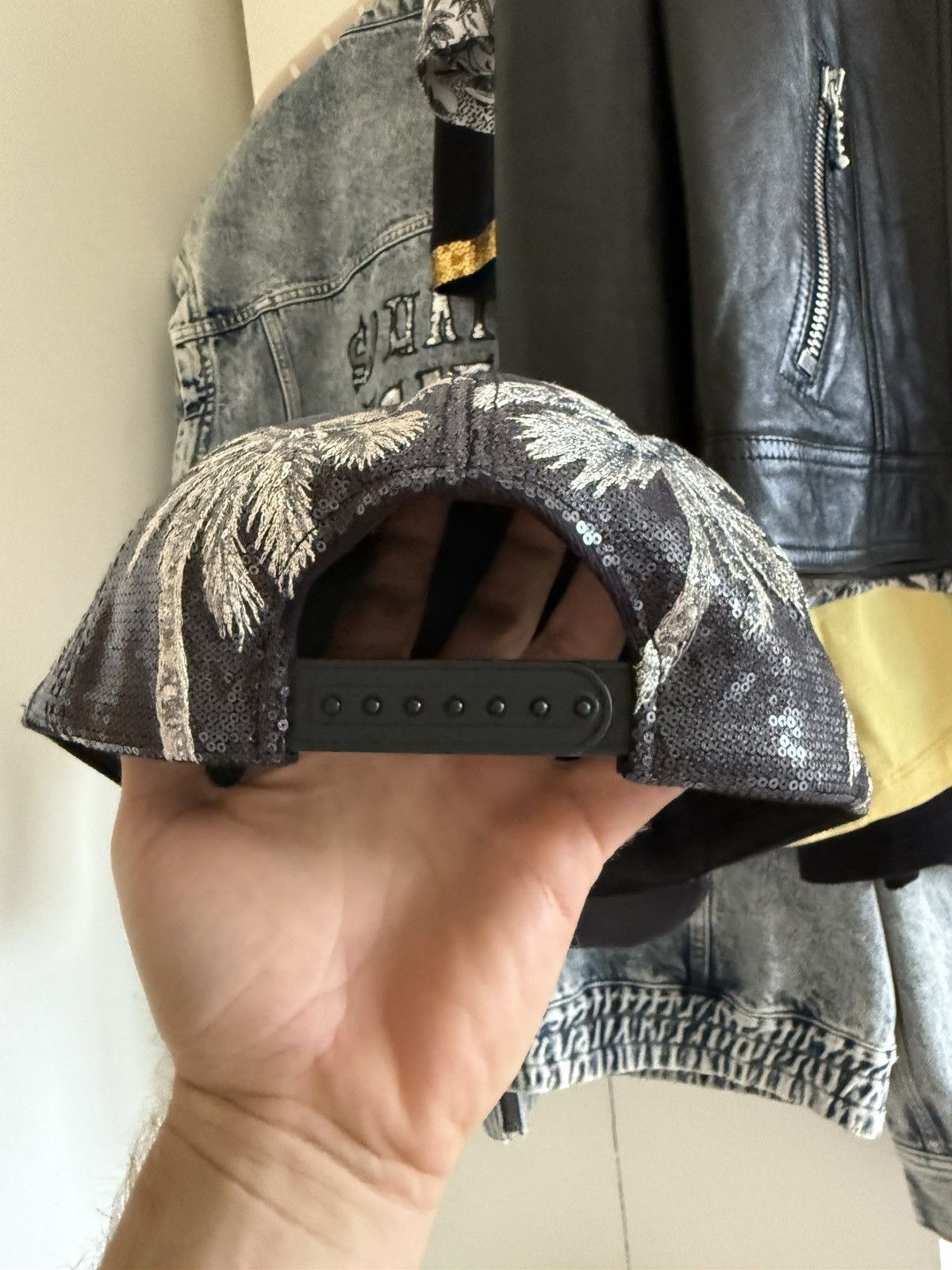 Celine Celine Hedi Slimane embroidered sequin palm tree cap trucker Size ONE SIZE - 12 Thumbnail