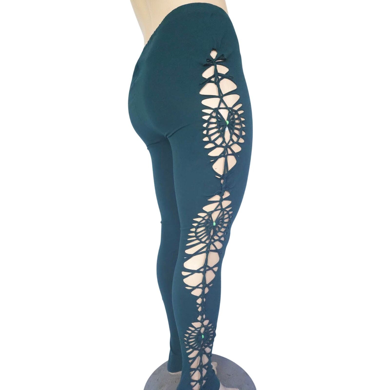 Other EMERALD VINES- 3XL - Leggings - Deep Green w/ Cute Side Cuts Size 42" / US 20 - 7 Thumbnail