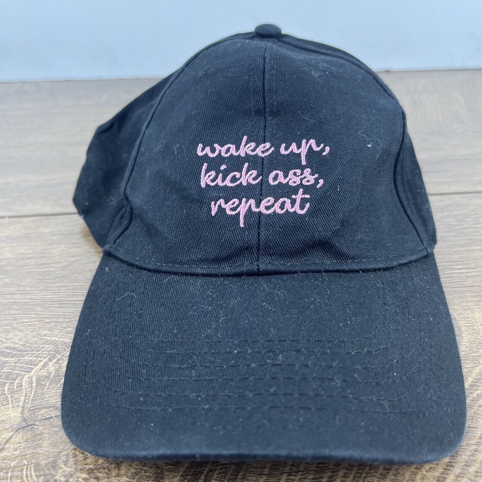 Other Wake Up Kick As Repeat Hat Black Cap Adjustable Hat Black Ad Size ONE SIZE - 2 Thumbnail