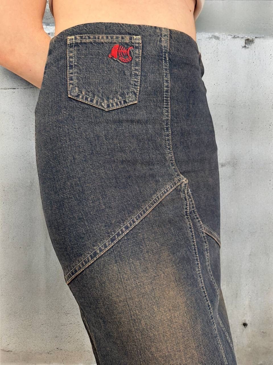 20471120 × If Six Was Nine Amazing Y2K Washed Denim Midi Skirt Size 27" / US 4 / IT 40 - 1 Thumbnail