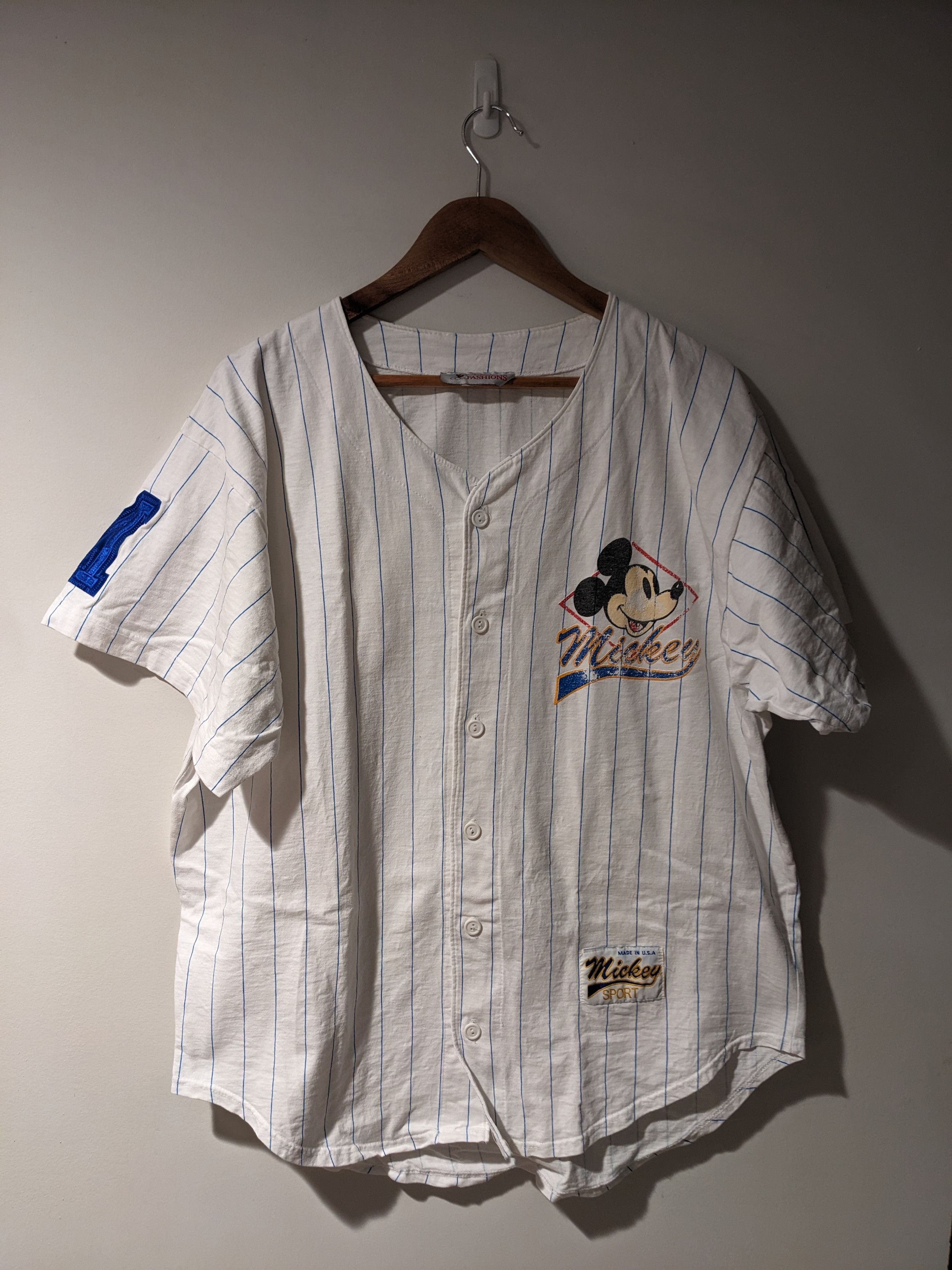 Disney Vintage 90s Mickey Mouse Disney Classic Baseball Jersey Size US XL / EU 56 / 4 - 1 Thumbnail
