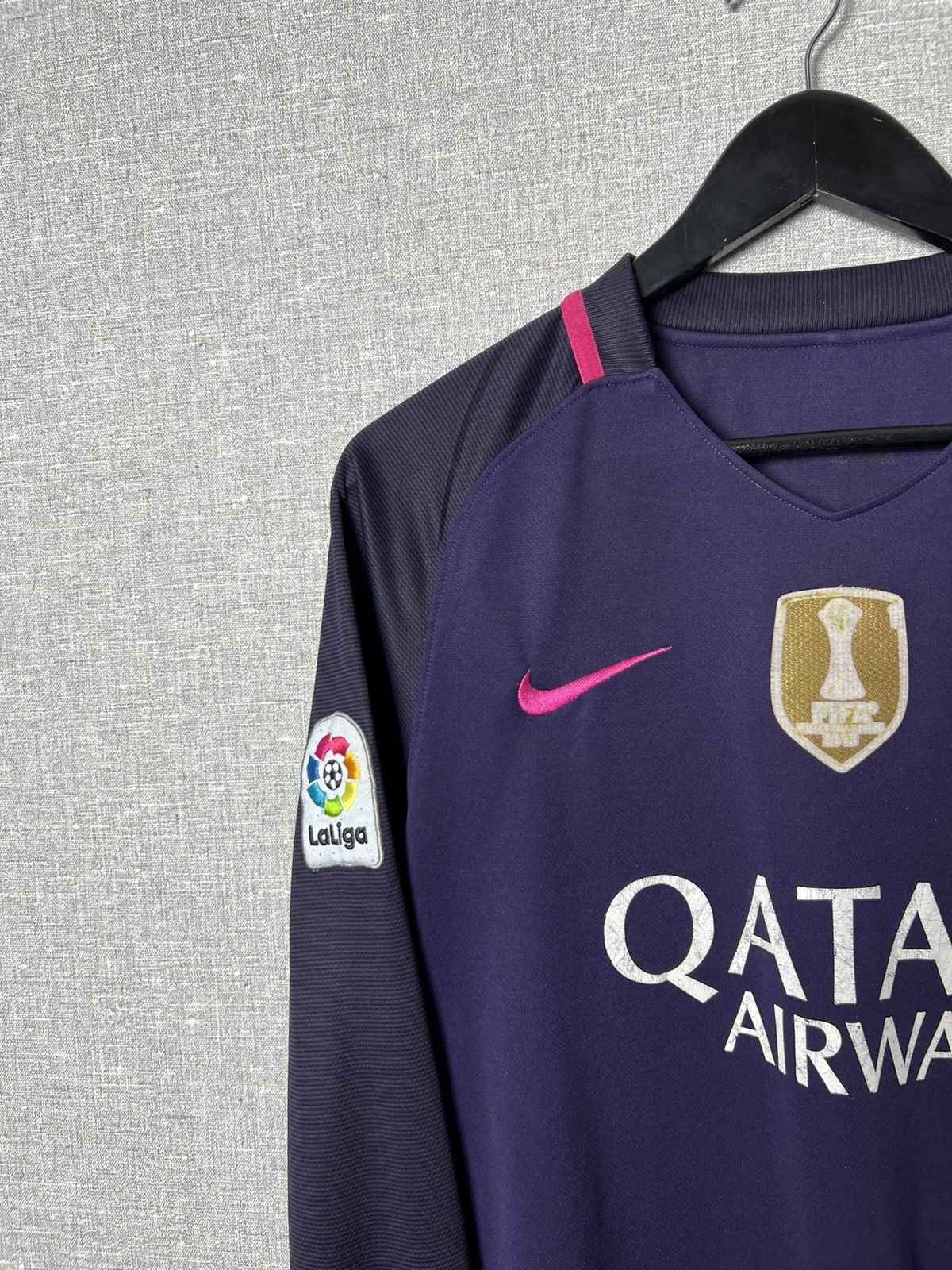 Nike #9 Suarez Barcelona Nike 2016/17 Away Long Sleeve Jersey Size US S / EU 44-46 / 1 - 8 Thumbnail