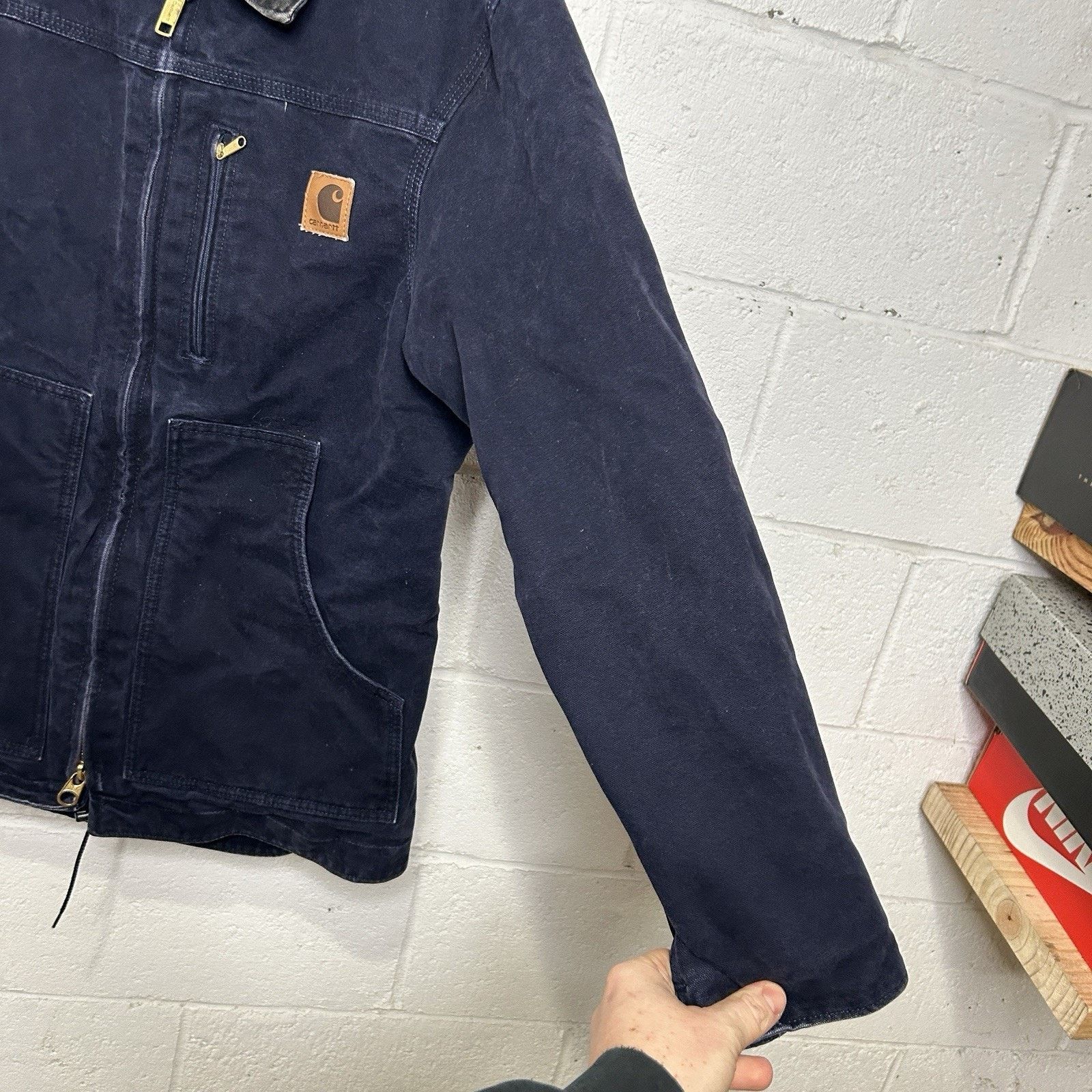 Carhartt Y2K Carhartt Sherpa-Lined Ridge Coat “Midnight Blue” Size US S / EU 44-46 / 1 - 5 Thumbnail