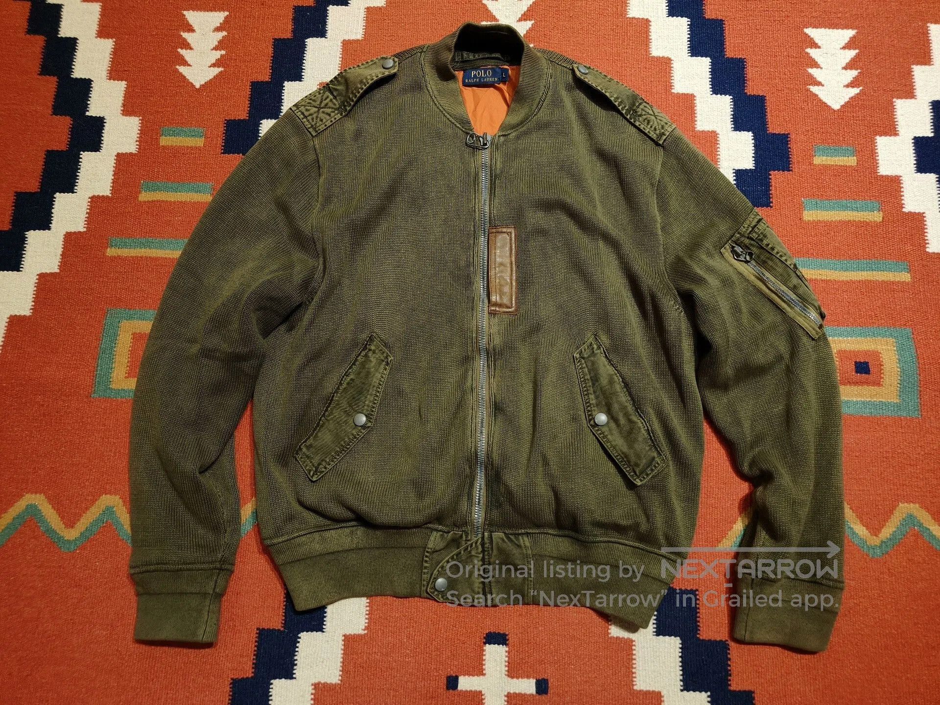 RRL Ralph Lauren Ralph Lauren Knitted Flight Jacket. Size US L / EU 52-54 / 3 - 1 Thumbnail