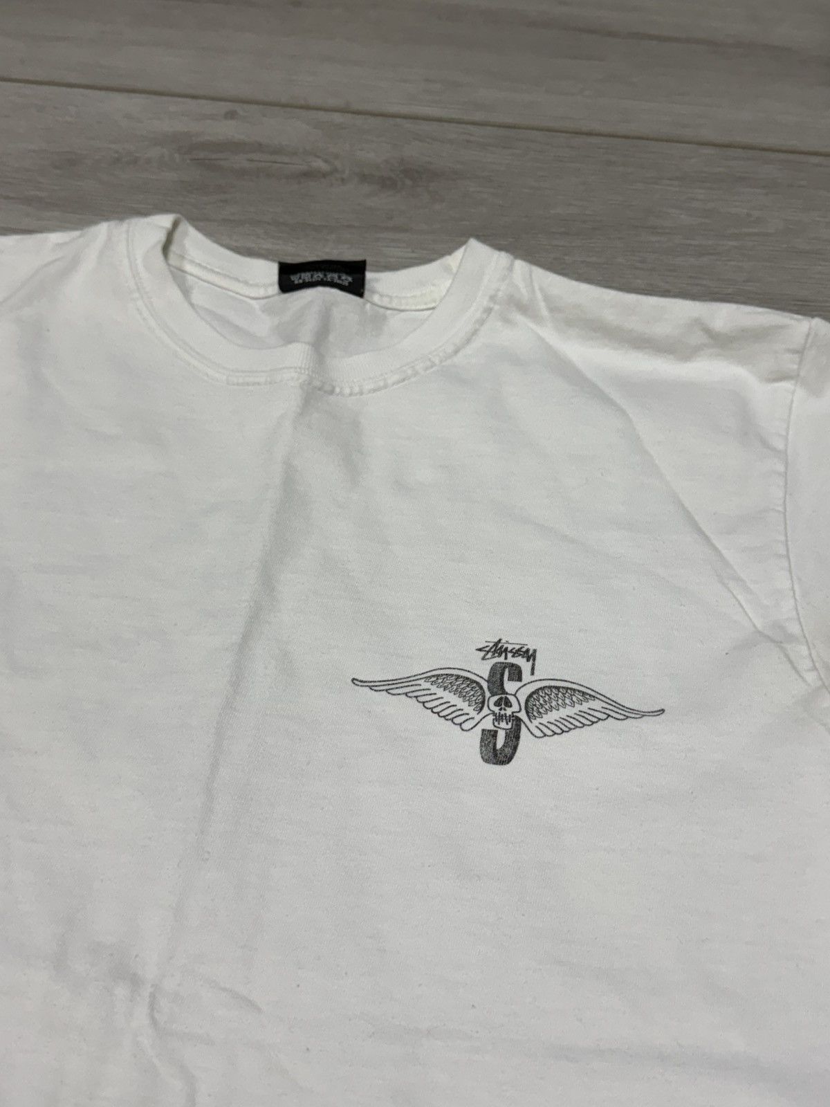Stussy Stussy vintage big print logo skull wings tee shirt Size US S / EU 44-46 / 1 - 5 Thumbnail