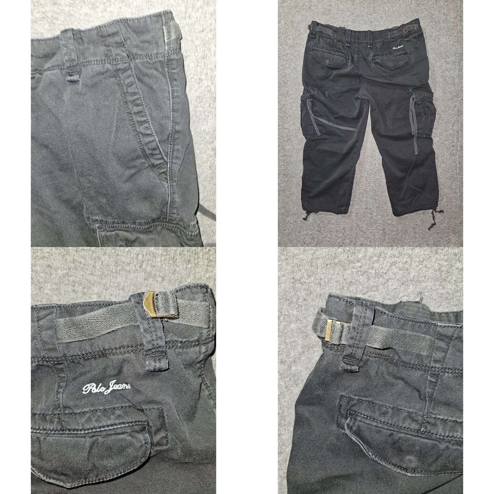 Polo Ralph Lauren Polo Ralph Lauren Cargo Pants Womens 10 Black Cropped Adjustable Utility Cargo Pants Womens 10 Black Cropped Adjustable Utility Size 32" / US 10 / IT 46 - 8 Thumbnail