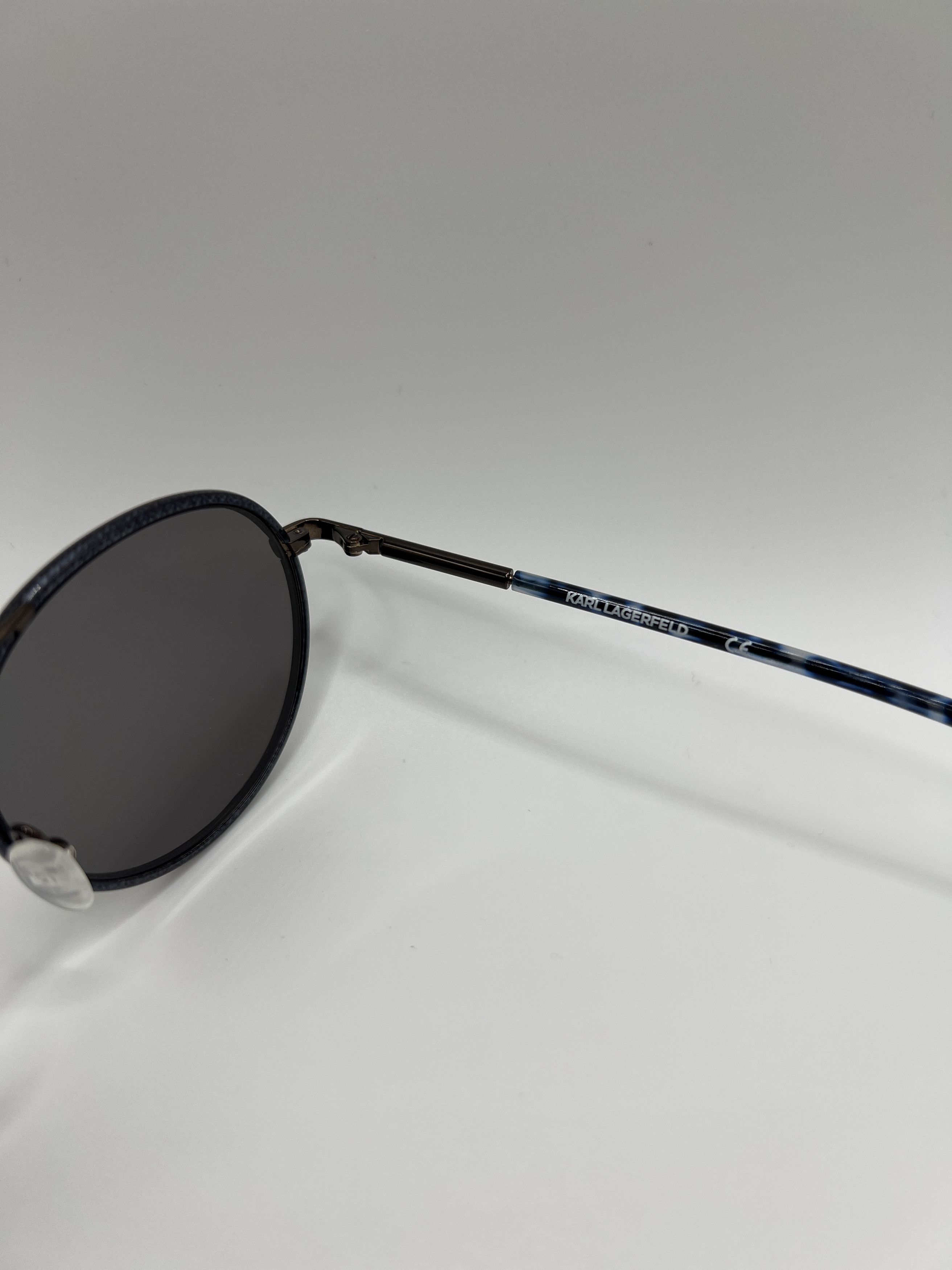 Karl Lagerfeld Karl Lagerfeld KL241S Round Unisex Sunglasses - Blue Marble Size ONE SIZE - 9 Thumbnail