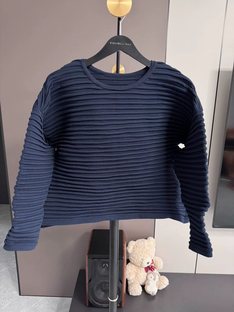 Issey Miyake Issey Miyake size:3 Blue cookie striped pullover Size S / US 4 / IT 40 - 1 Thumbnail
