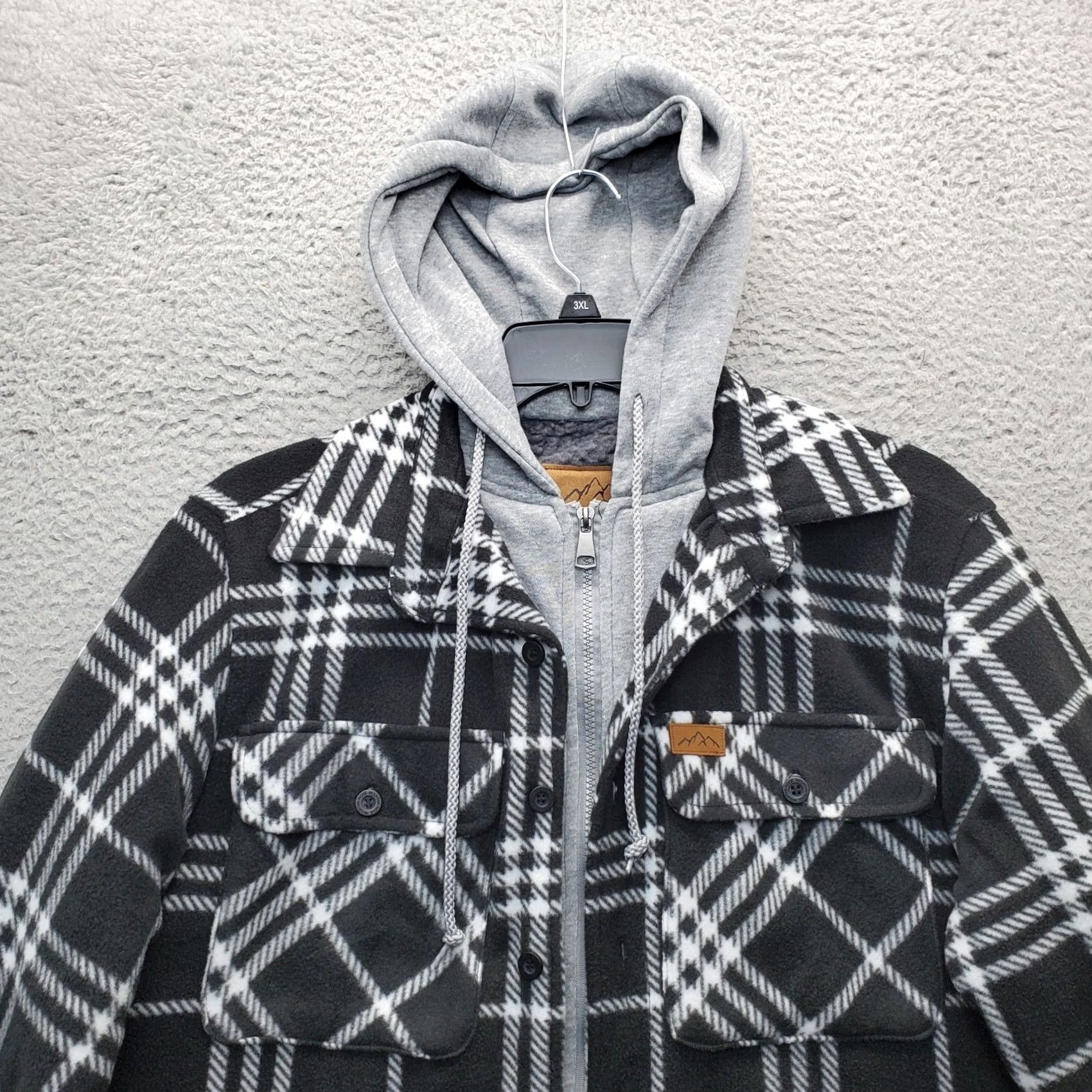 Vintage Mountain Ridge Hooded Shacket Men S Multi Plaid Sherpa Line Button Up Inside Zip Jacket Size US S / EU 44-46 / 1 - 3 Thumbnail