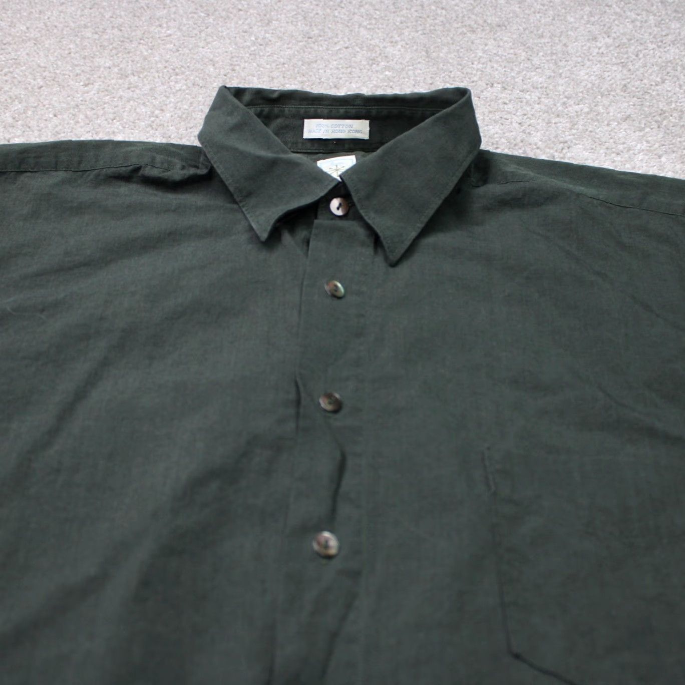 Vintage Burma Bibas Shirt Mens XL Green 100% Cotton Long Sleeve Button Down Size US XL / EU 56 / 4 - 5 Thumbnail