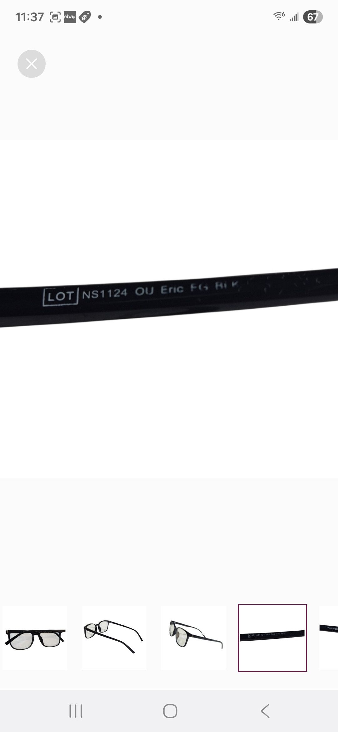 Other Brand Stylish Black Square Glasses-lot ns1124 ou eric fg blk Size ONE SIZE - 5 Thumbnail
