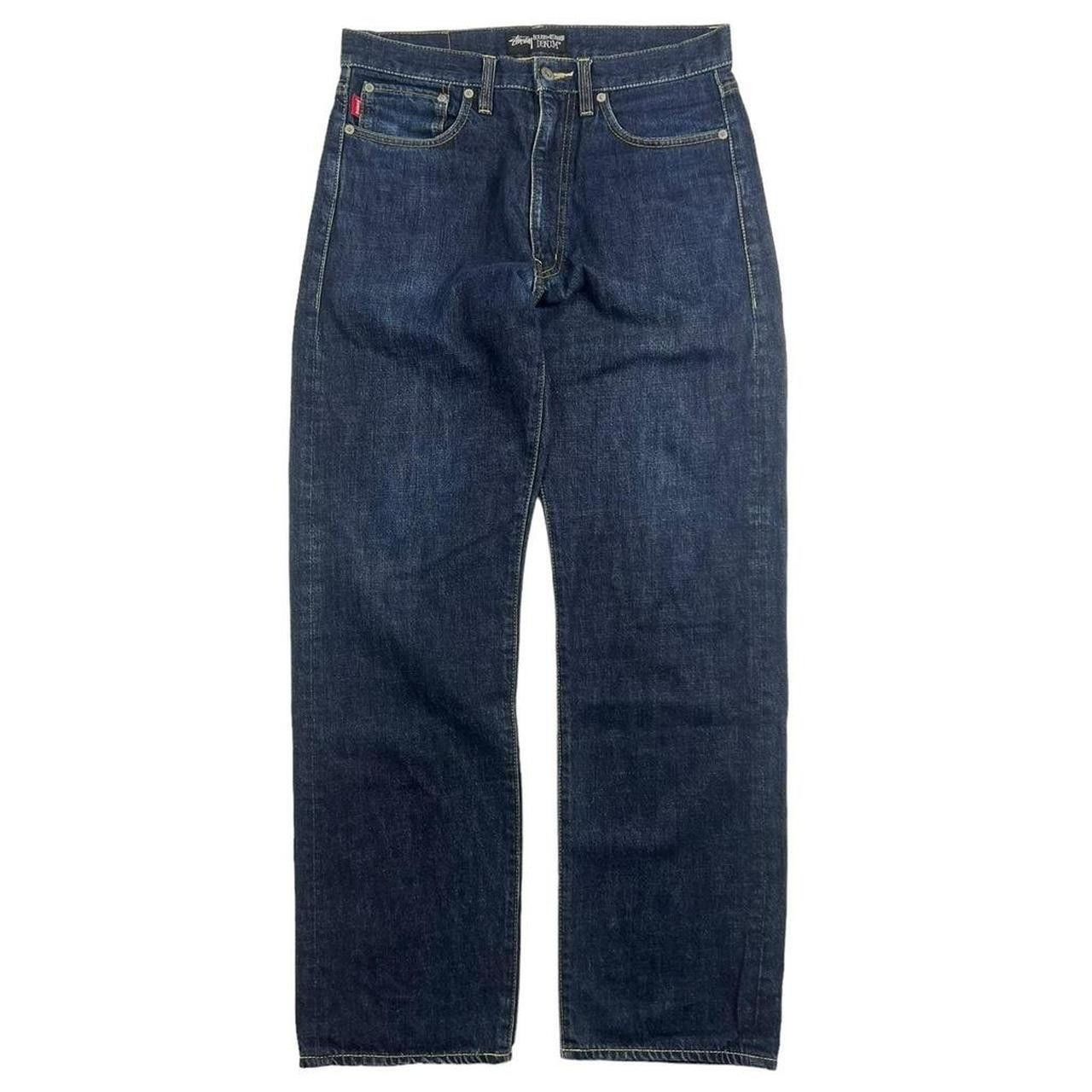 Stussy Vintage 2000s Yellow Stussy Spellout Jeans - Waist: 32” Size US 32 / EU 48 - 3 Thumbnail
