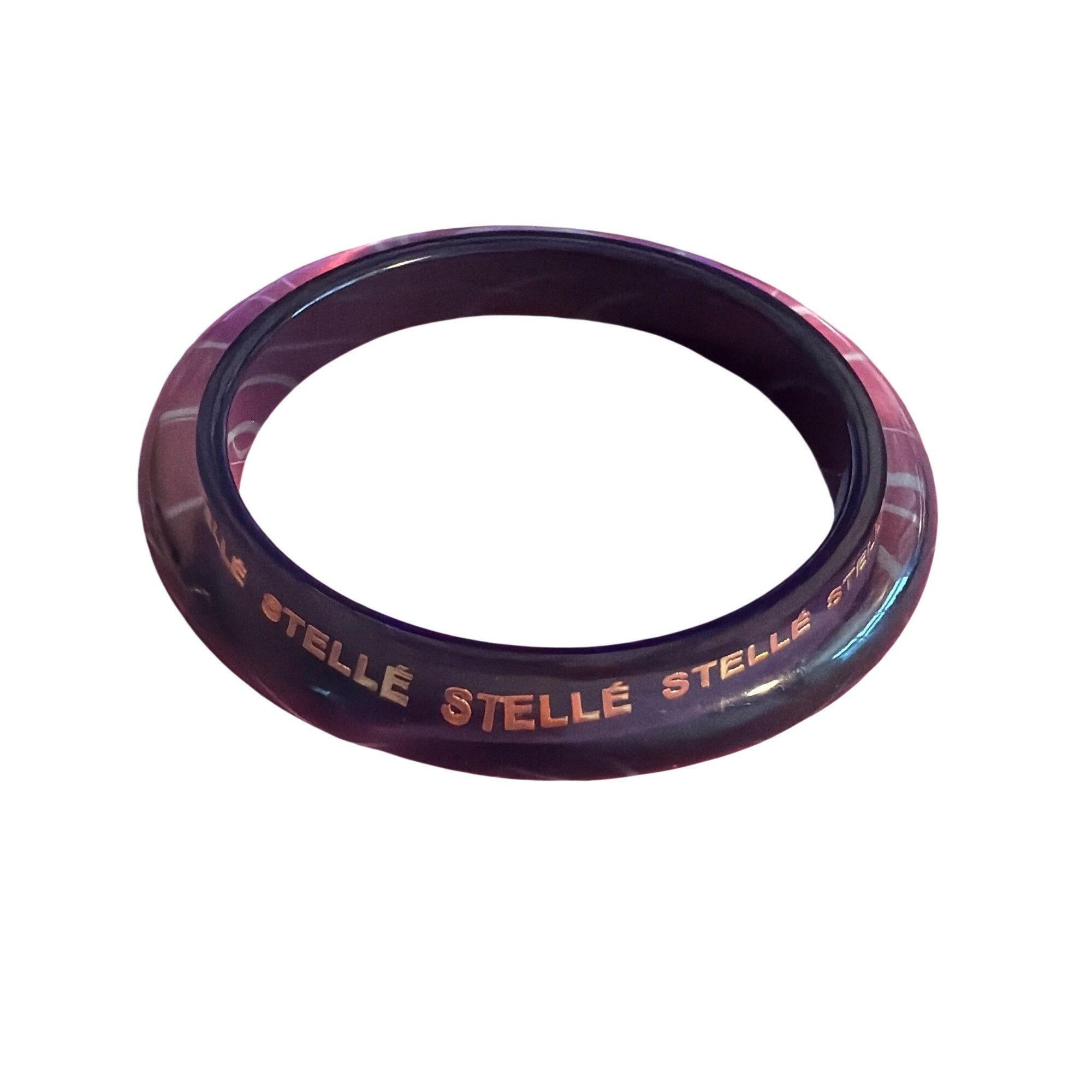 Other Stellé Clear Purple Acrylic Bangle Bracelet Gold Lettering 2 Size ONE SIZE - 3 Thumbnail