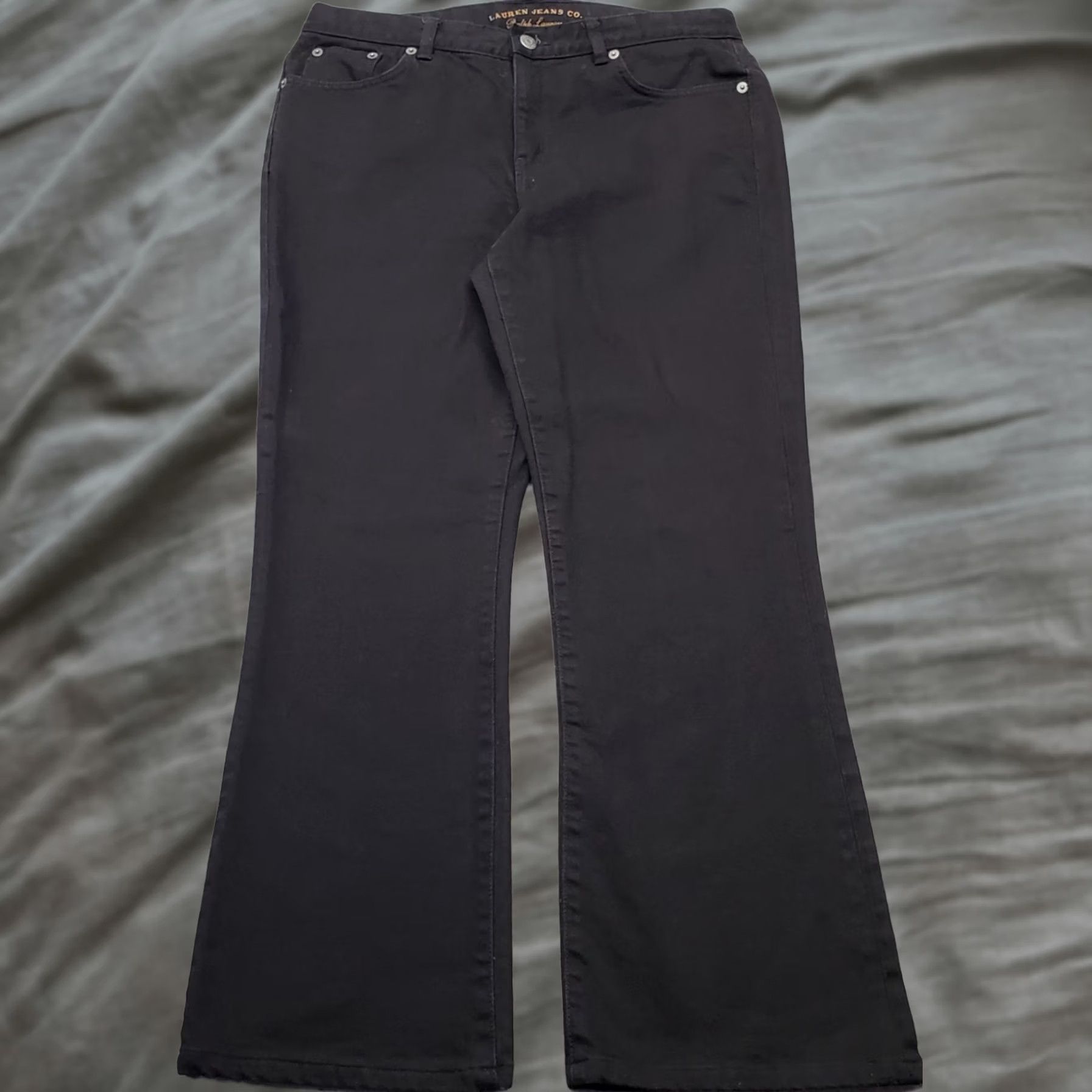 Denime Lauren Jeans Co. Jeans Womens 10P Black Denim Stretch Bootcut 5-Pocket Regular Size 10P Mens Womens Girls Boys Size 32" / US 10 / IT 46 - 1 Thumbnail