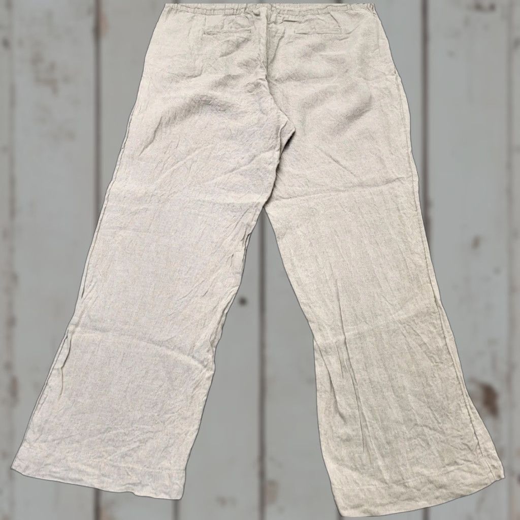 Charter Club CHARTER CLUB Luxury Pants Women XL Beige Pure Linen Straight Pull On Casual Size 40" / US 18 - 1 Thumbnail